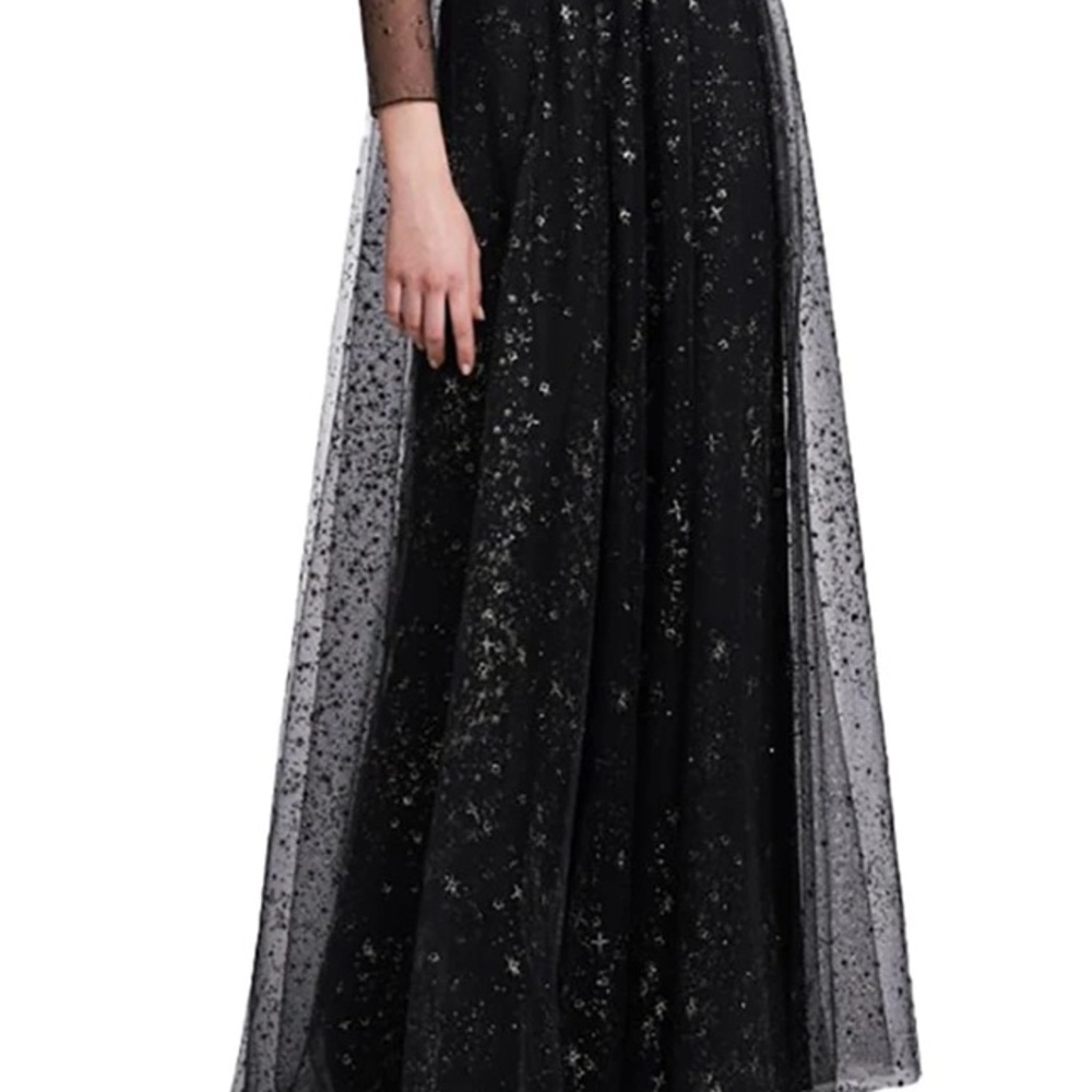 Marchesa Off-the-Shoulder Glitter Tulle Gown - Picture 8 of 8